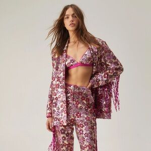 NWT Nasty Gal floral sequin jacket